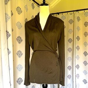 Banana Republic Heritage Olive Green Wrap Sweater